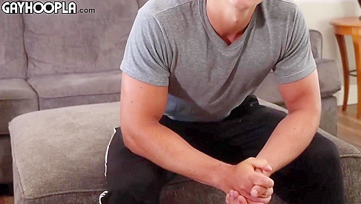Muscle Hunk Teases Huge Hard-on With Mysterious Masked Look – Steamy Anonymous Gay Clip