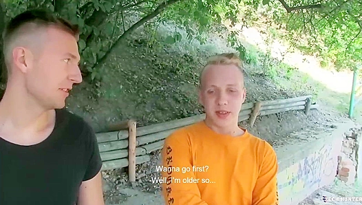 Hot Outdoor POV: Wild Threesome with Two Horny Twinks – XXX Gay