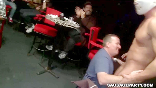 Huge-Cock Striptease Turns into Wild Gay Orgy — All About That Beastly Action
