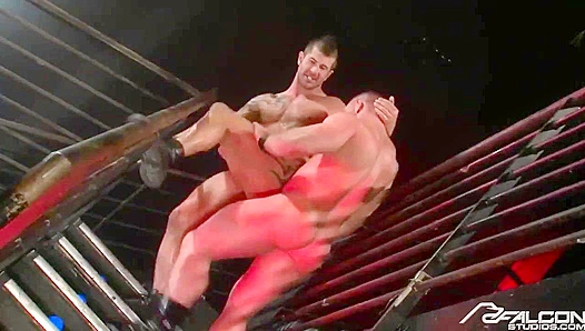 Hardbodies Clash: Adam Killian Dominates on the Stairs – Falcon Studios 18+